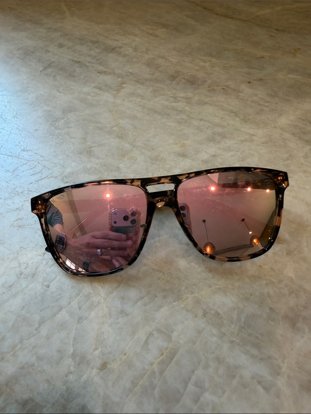 WMP Phoenix Polarized Sunglasses | Tortoise Frame | Pink Mirror Lenses